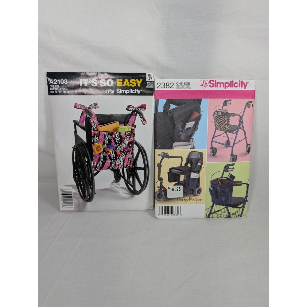 Simplicity Wheelchair Accessories Patterns Lot Of 2